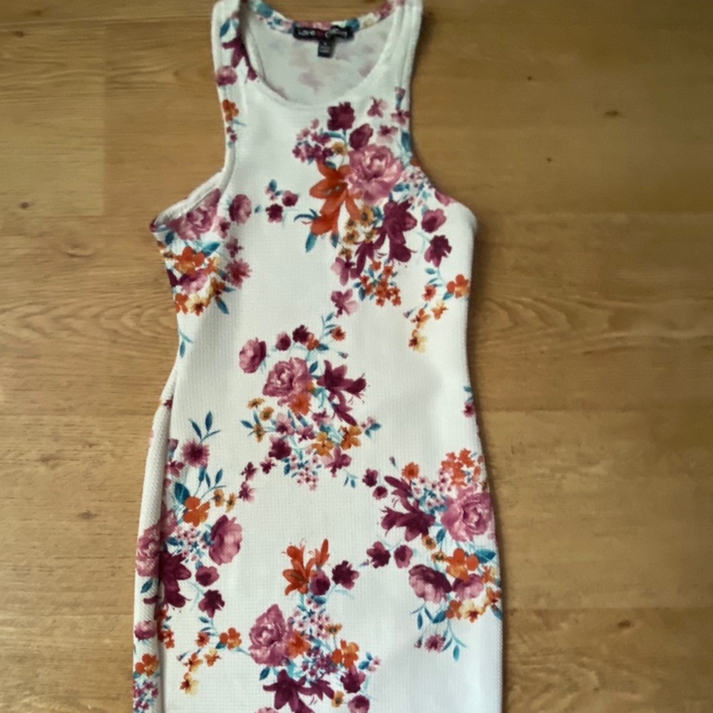 Rainbow Mini Bodycon Flower Dress